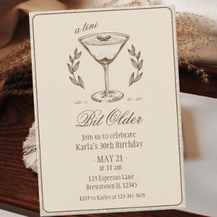 Invitación Espresso Tini un poco más viejo Elegante cumpleaño