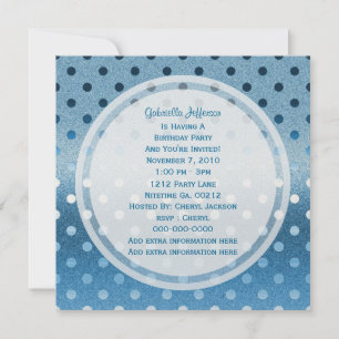 Invitación Espuma azul helado: Puntos de polka:Invitación a l