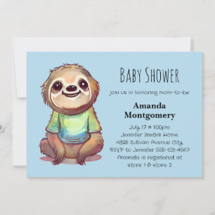 Invitación Espuma corta con Baby Shower de camiseta