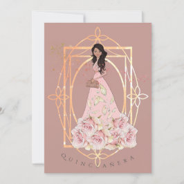Invitación Espuma de oro Belleza formal Quinceañera