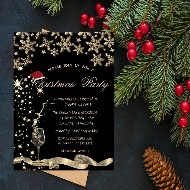 Invitación Espuma, vidrio, copos de nieve, Fiesta de Navidade (Subido por el creador)