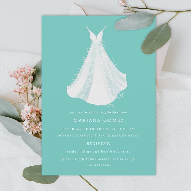 Invitación Espumosa ducha de novia glamurosa (Subido por el creador)