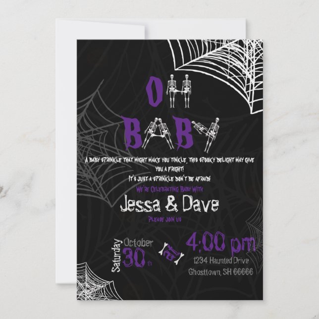 Invitación Espumoso insecto rociado en Halloween  (Anverso)