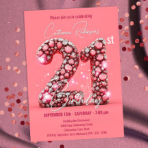 Espumosos guijarros rosados y plateados 21º cumple
