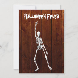 Invitación esquelética de la fiebre de Halloween