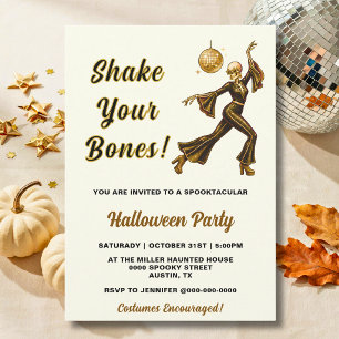 Invitación Esqueleto bailarín espeluznante de Halloween