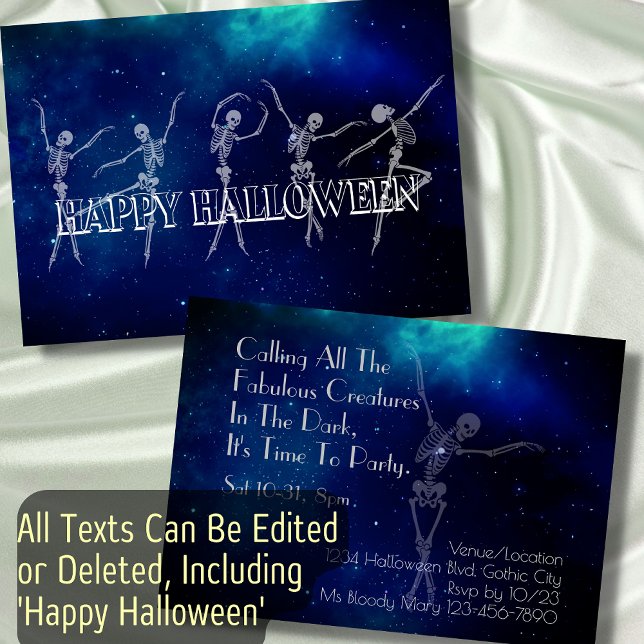 Invitación Esqueleto bailarín fiesta de Halloween Fiesta de b (Subido por el creador)