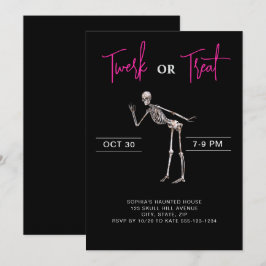 Invitación Esqueleto Bailarín Fiesta de Halloween para Chicas