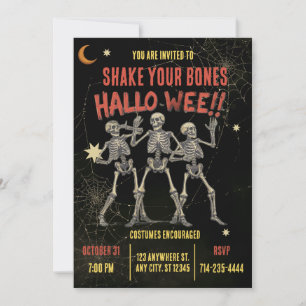 Invitación Esqueleto de baile vintage Halloween