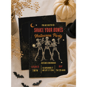 Invitación Esqueleto de baile vintage Halloween