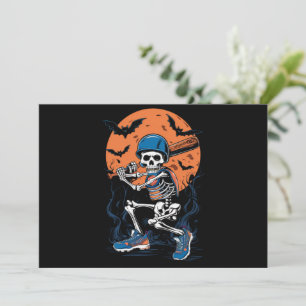 Invitación Esqueleto de béisbol Halloween béisbol Halloween