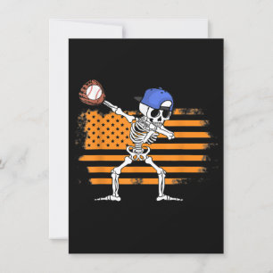 Invitación Esqueleto de Dabbing Béisbol Divertido Halloween