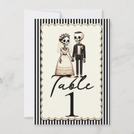 Invitación Esqueleto de Dibujos Animados Novio Novia Número d
