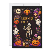 Esqueleto de fiesta de Halloween con copa de champ
