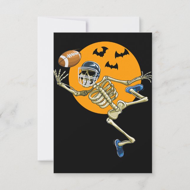 Invitación Esqueleto de fútbol americano Halloween Hombres Pi (Anverso)