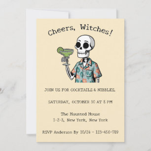 Invitación Esqueleto de Halloween para las brujas