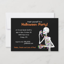 Invitación Esqueleto de la fiesta de Halloween