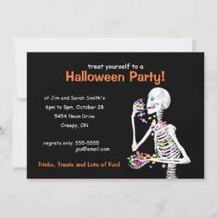 Invitación Esqueleto de la fiesta de Halloween