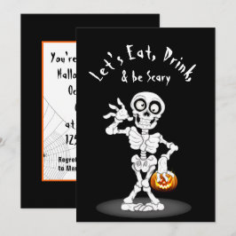 Invitación Esqueleto de la fiesta de Halloween