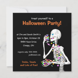 Invitación Esqueleto de la fiesta de Halloween