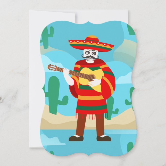Invitación esqueleto del cinco de mayo (Anverso)