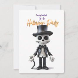 INVITACIÓN ESQUELETO ELEGANTE EN EL PARTIDO HALLOWEB DEL DEMO