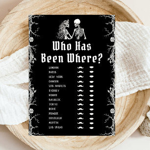 Invitación Esqueleto gótico de Halloween que ha estado donde