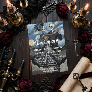 Invitación Esqueleto hasta la muerte Van Gogh Boda Gótica