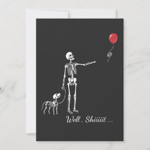 Invitación Esqueleto personalizado y perro perdió globo Hallo