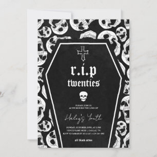 Invitación Esqueleto RIP Veinteañero Años 20 Divertido Cumple