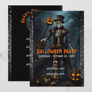 Invitación Esqueleto Steampunk