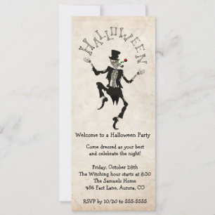 Invitación Esqueleto Steampunk Fiesta de Halloween Cumpleaños