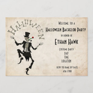 Invitación Esqueleto Steampunk Fiesta de Halloween Cumpleaños