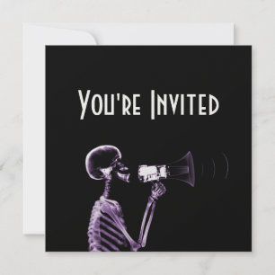 INVITACIÓN ESQUELETON DE VISIÓN DE RAYOS X SOBRE MEGAPHONE -