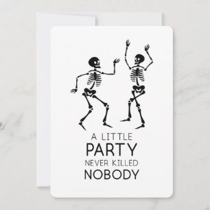 Invitación esqueletos bailando en Halloween contemporáneo