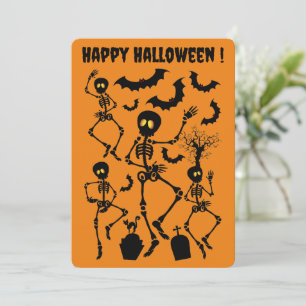 Invitación Esqueletos de Halloween Danza macabra
