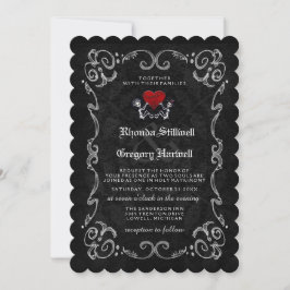 Invitación Esqueletos de Halloween "JUNTOS CON" Y RECEPCIÓN