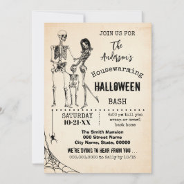 Invitación Esqueletos de la fiesta de Halloween de la familia