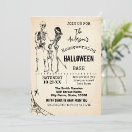 Invitación Esqueletos de la fiesta de Halloween de la familia