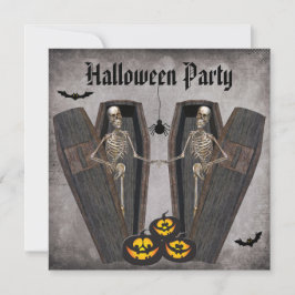 Invitación Esqueletos felices en el fiesta de Halloween de