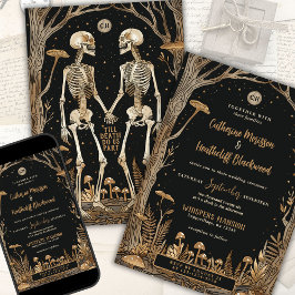 Invitación Esqueletos y hongos hasta Boda de muerte