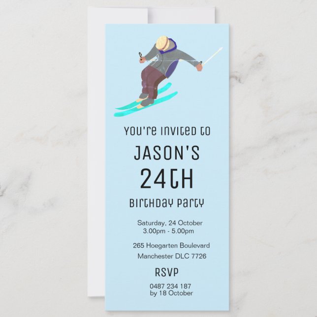 Invitación Esquí (Anverso)