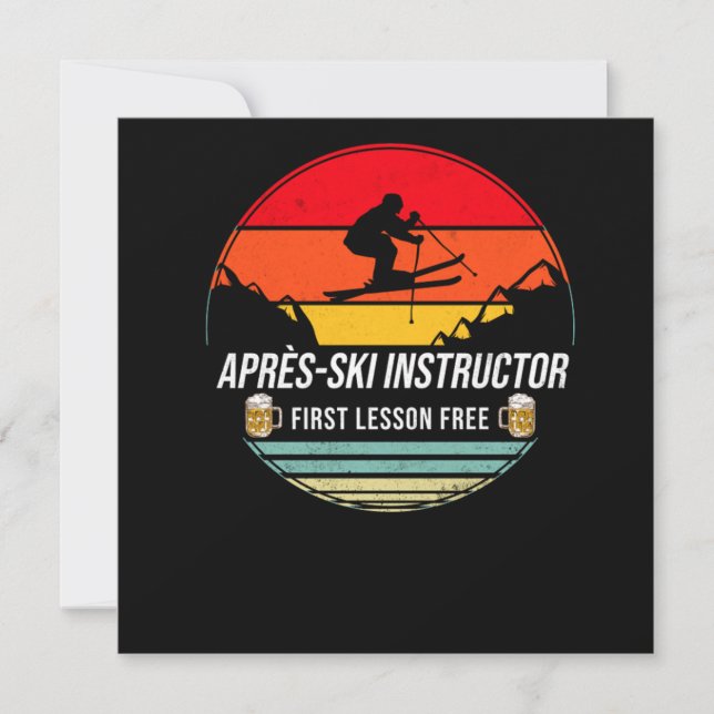 Invitación Esquí Aprsski Instructor Primera Lección Ap Gratui (Anverso)