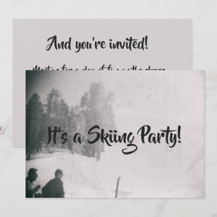 Invitación Esquí en la pista de esquí Fiesta Retro Nieve