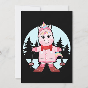 Invitación Esquiadores unicornios en vacaciones de invierno
