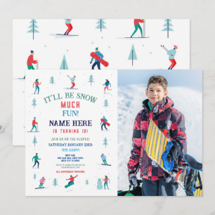 Invitación Esquiando El Día Del Aniversario De La Nieve Fotog