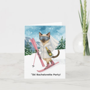 Invitación Esquiando para Novia en la fiesta de la Bacheloret
