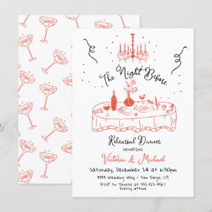 Invitación Esquiar De Mano La Noche Antes De La Cena Del Ensa
