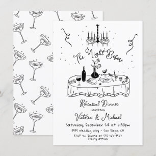 Invitación Esquiar De Mano La Noche Antes De La Cena Del Ensa