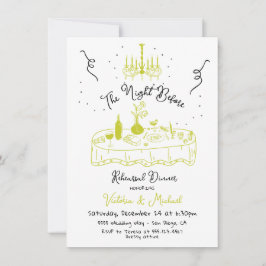 Invitación Esquiar De Mano La Noche Antes De La Cena Del Ensa